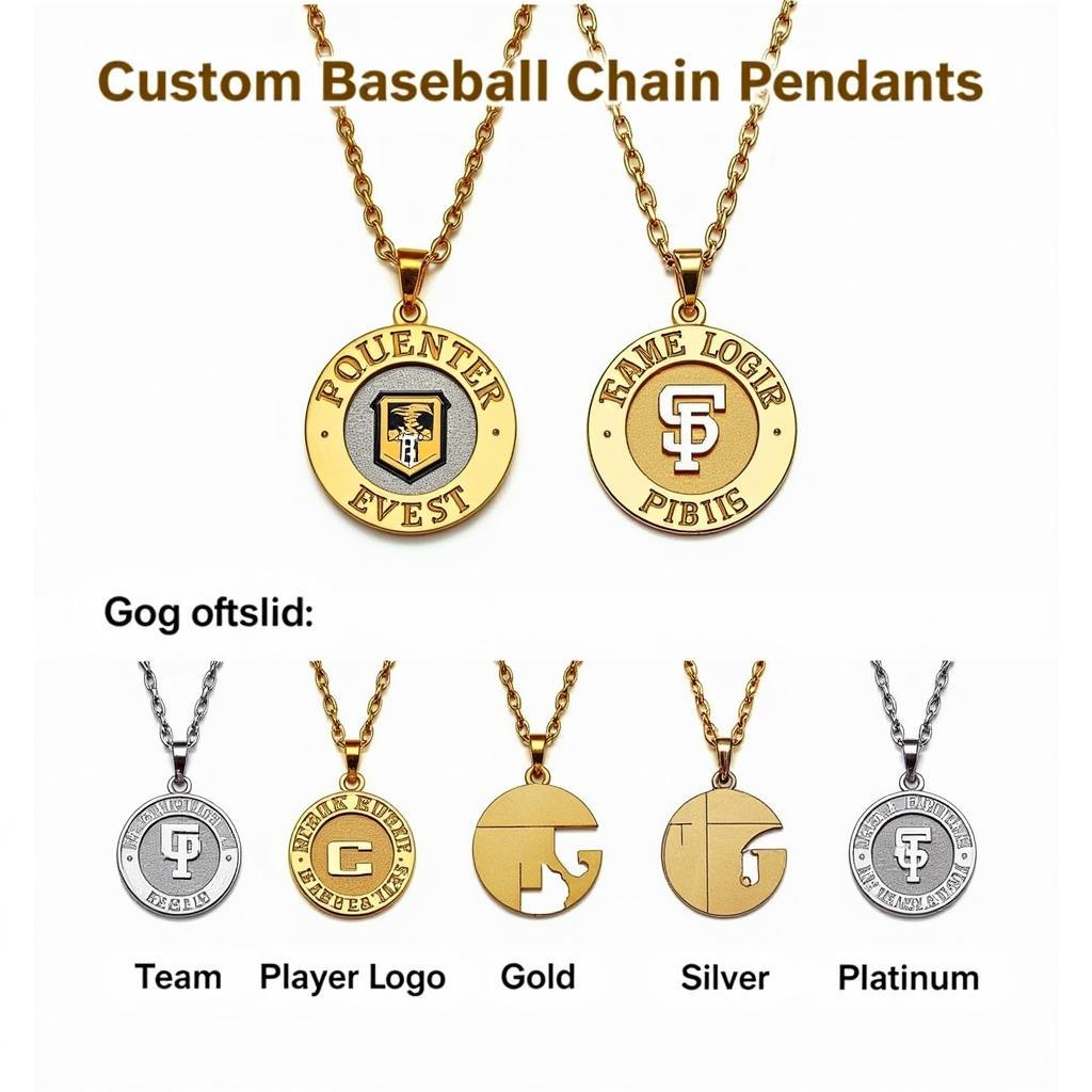 Custom Baseball Chain Pendant Design Options