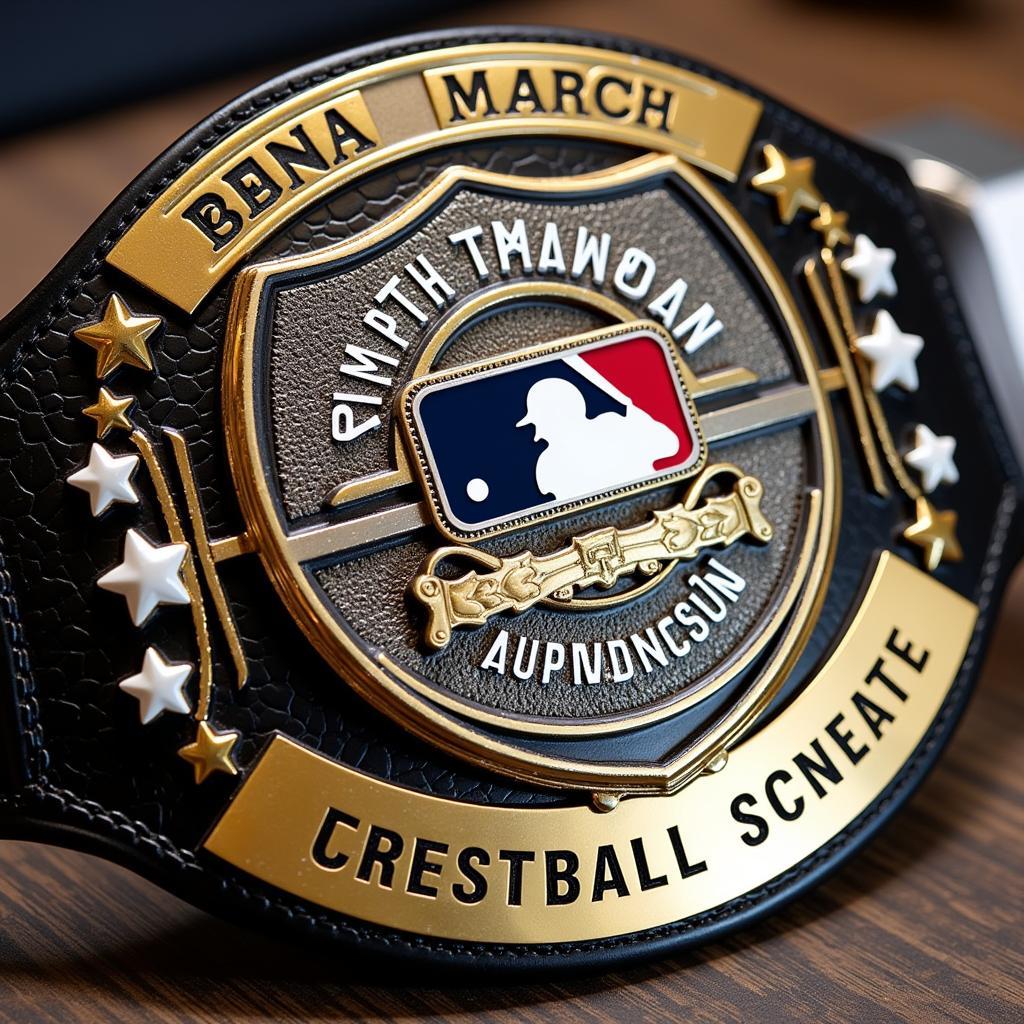 Designing a Custom Baseball Championship Belt with Team Logos and Player Names