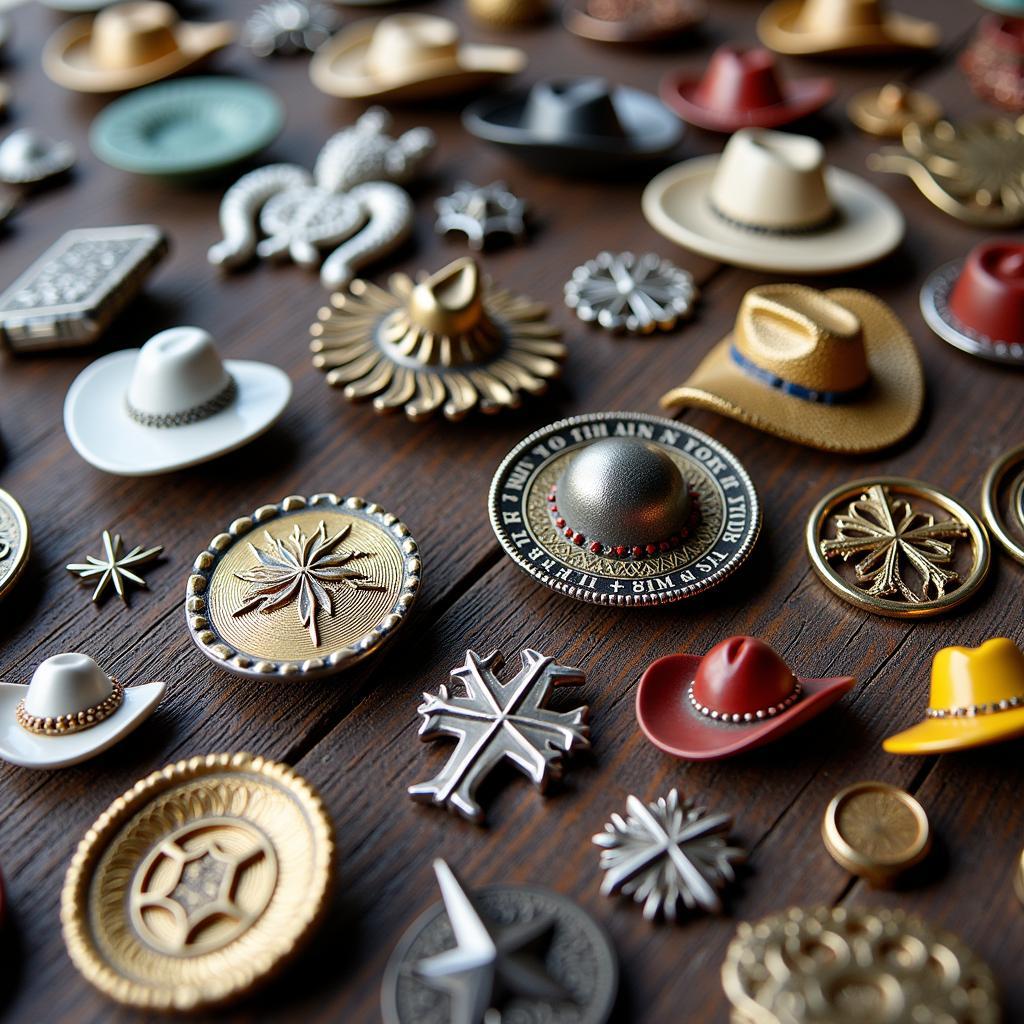 Assortment of Custom Cowboy Hat Pins