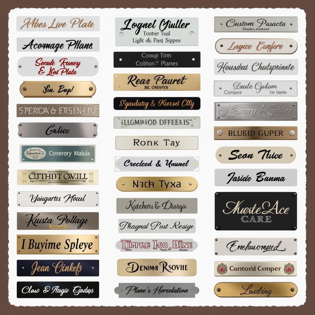 Collection of Custom-Designed Name Plates