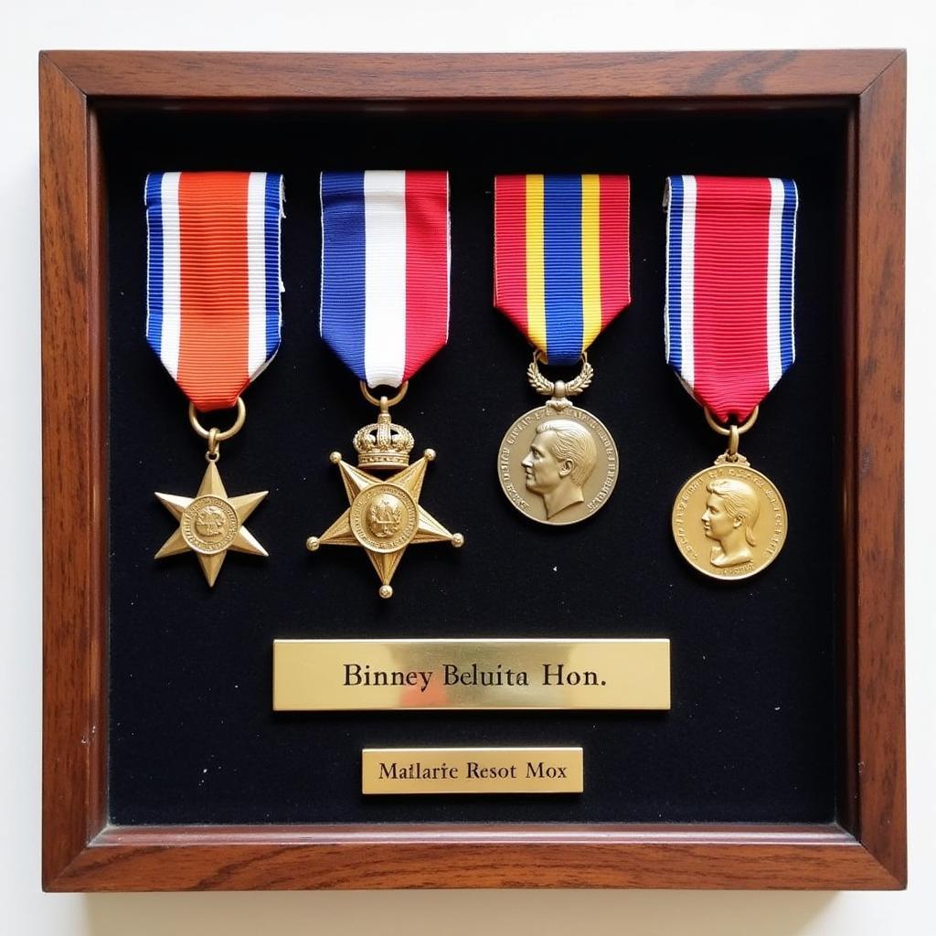 Personalized Military Medal Shadow Box Frame with Name and Rank