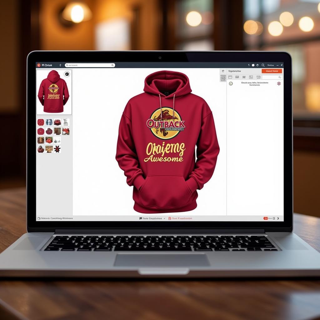 Custom Outback Steakhouse Hoodie on a Laptop