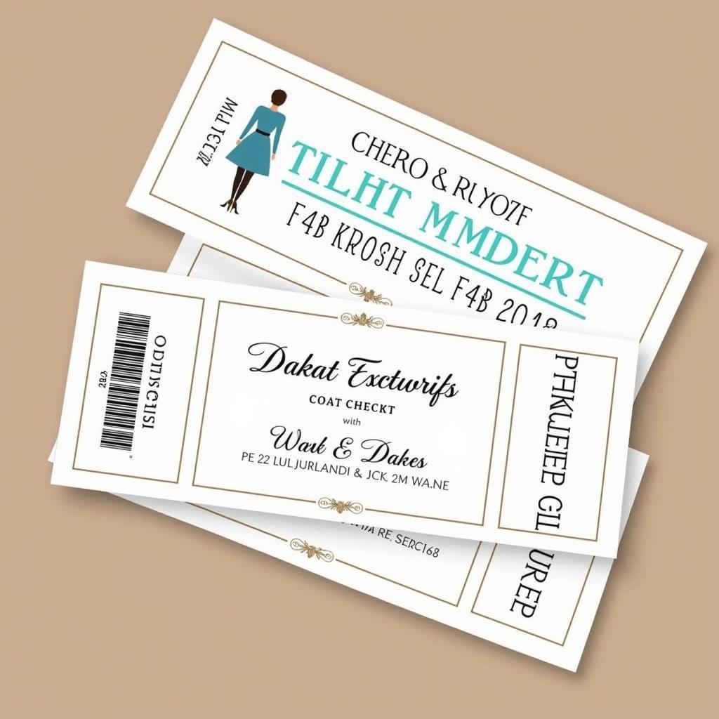 Customized Coat Check Tickets for a Wedding Reception