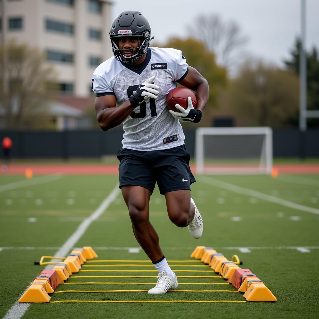 Professional athlete performing daily spring training routine