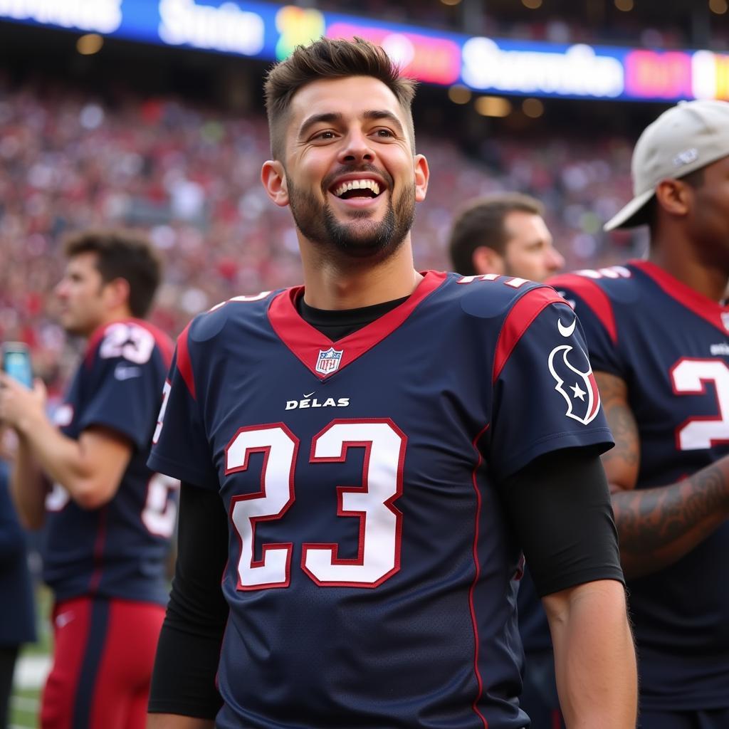 Dallas Texans Fan Wearing Jersey