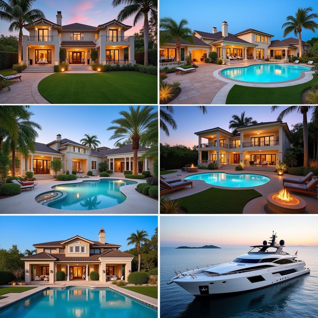 A collage showcasing Daryl Heller's various real estate properties and luxury assets