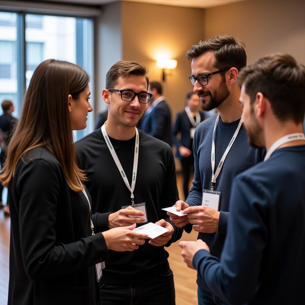 Data Scientists Networking at a Conference