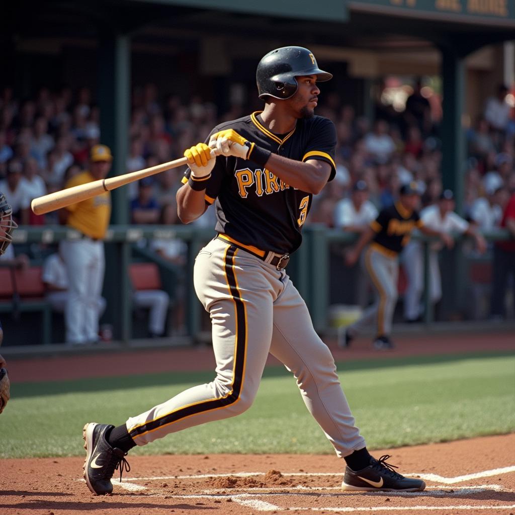 Dave Parker swinging in his Pirates jersey