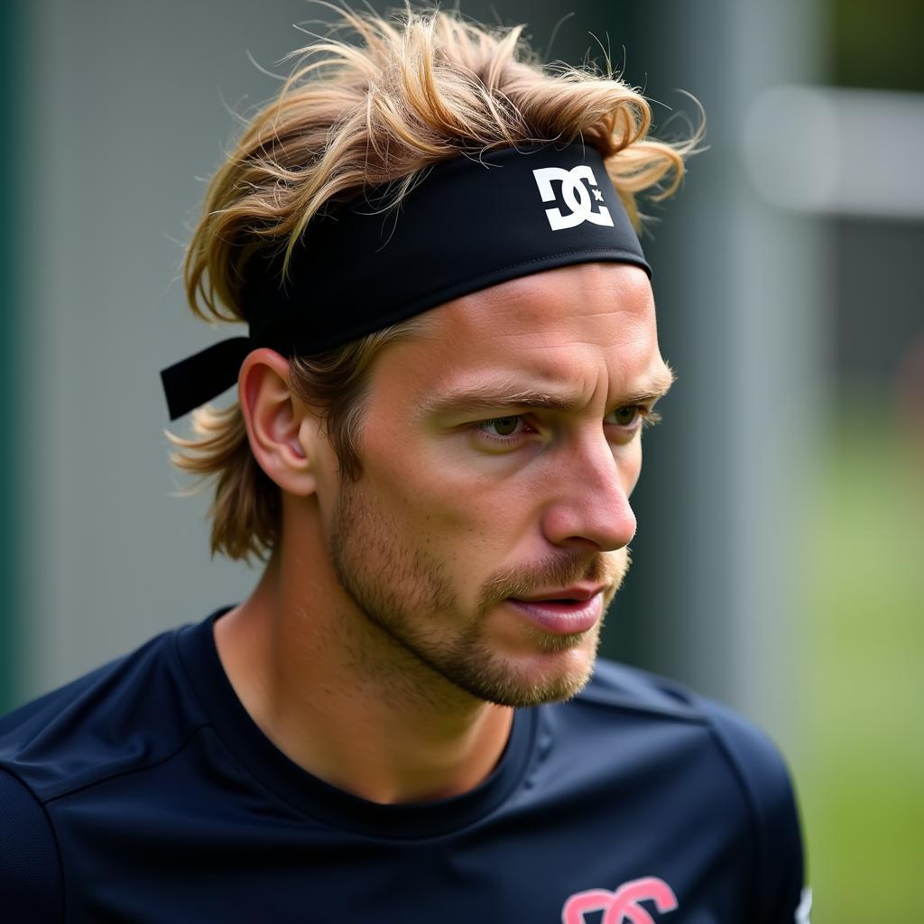 Frenkie de Jong sporting a DC headband during training