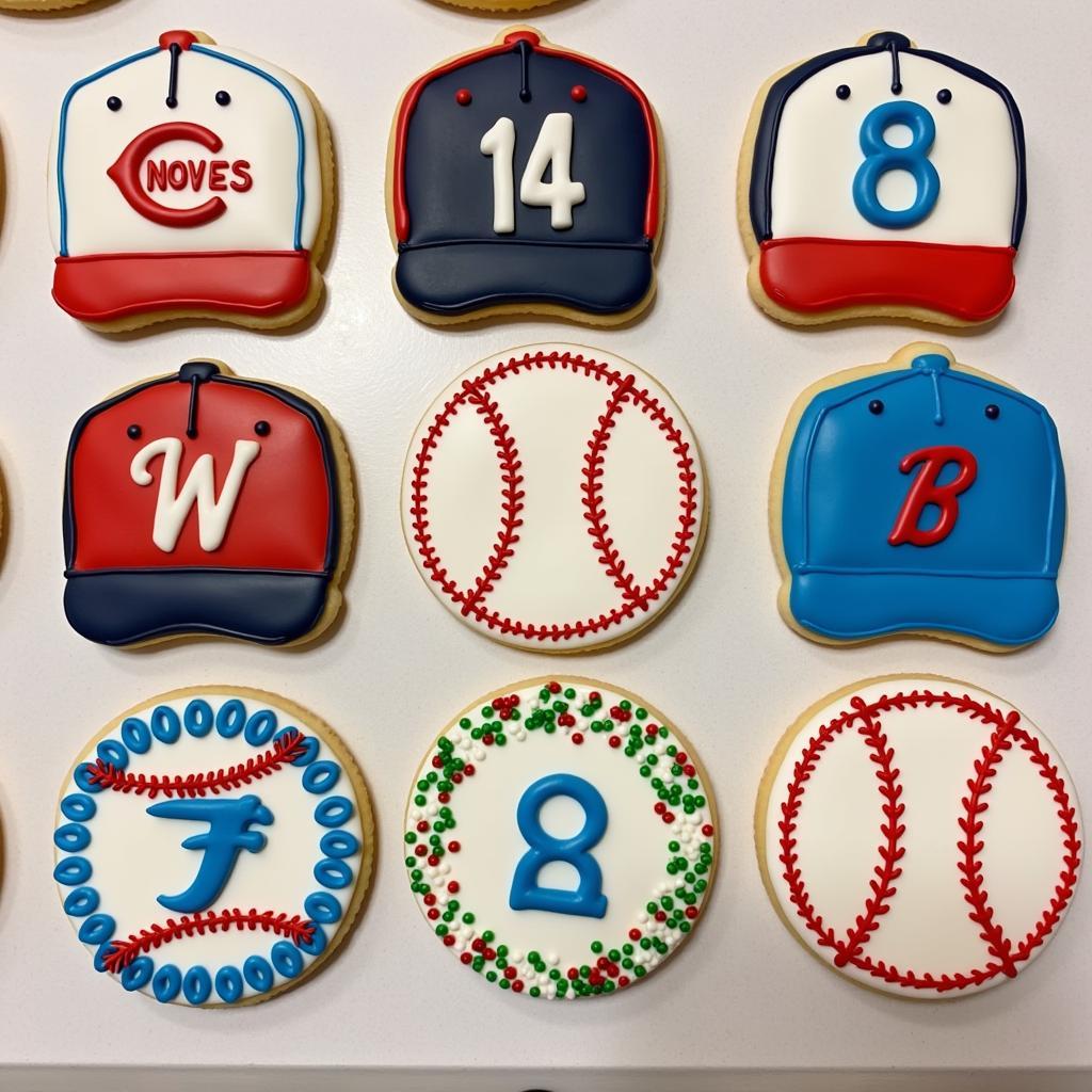 Decorated Baseball Hat Cookies