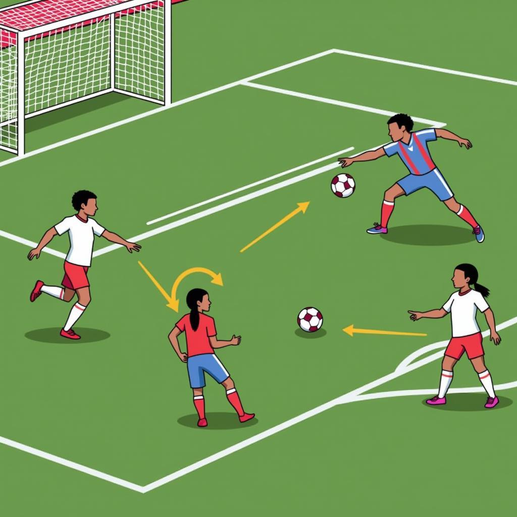 Defensive communication preventing a goal scoring opportunity