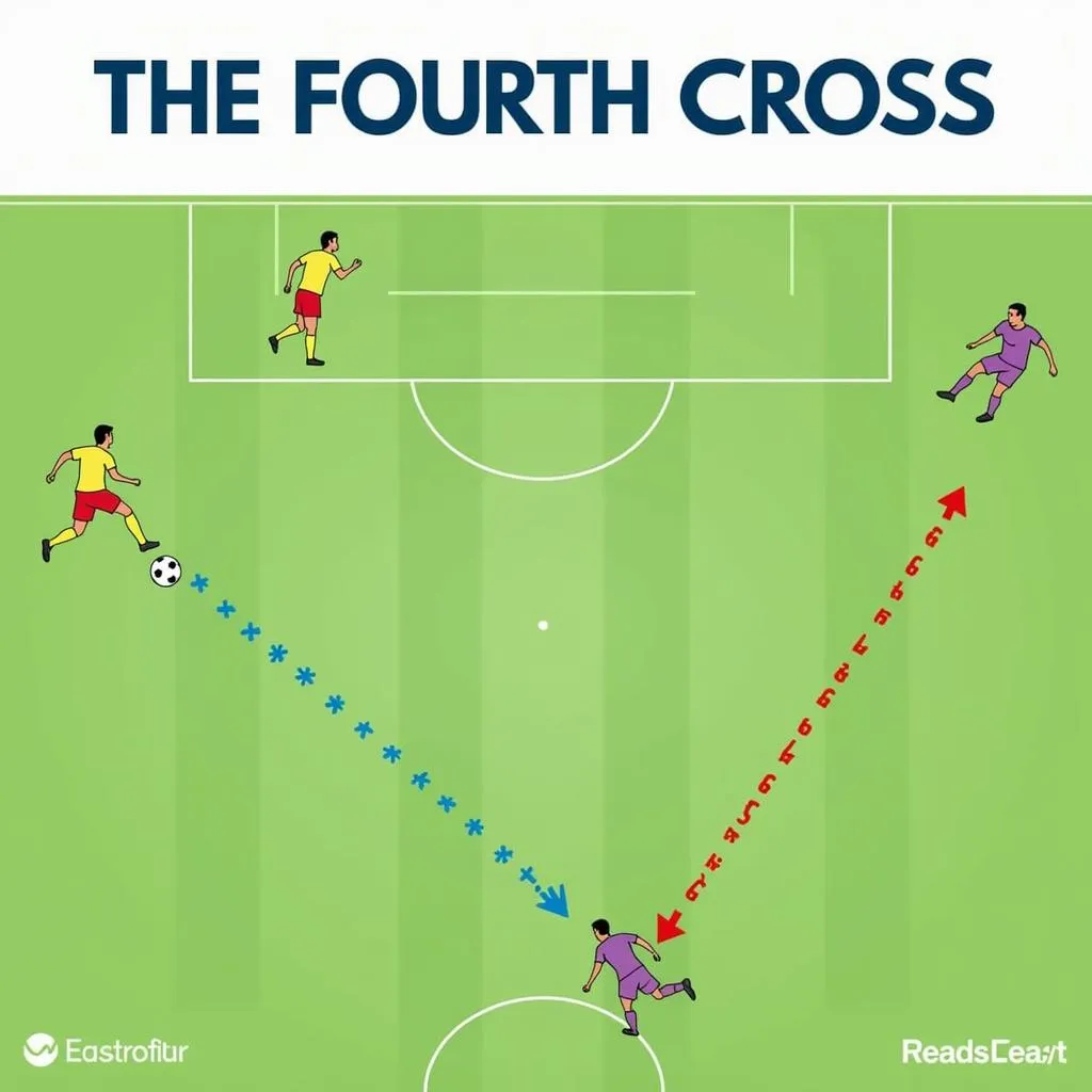 Defensive midfielder intercepting a pass, showcasing the concept of the fourth cross.