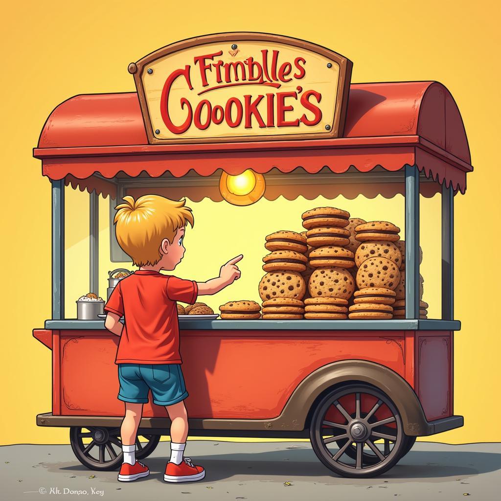 Frenkie de Jong selecting cookies from a triple scoop cart