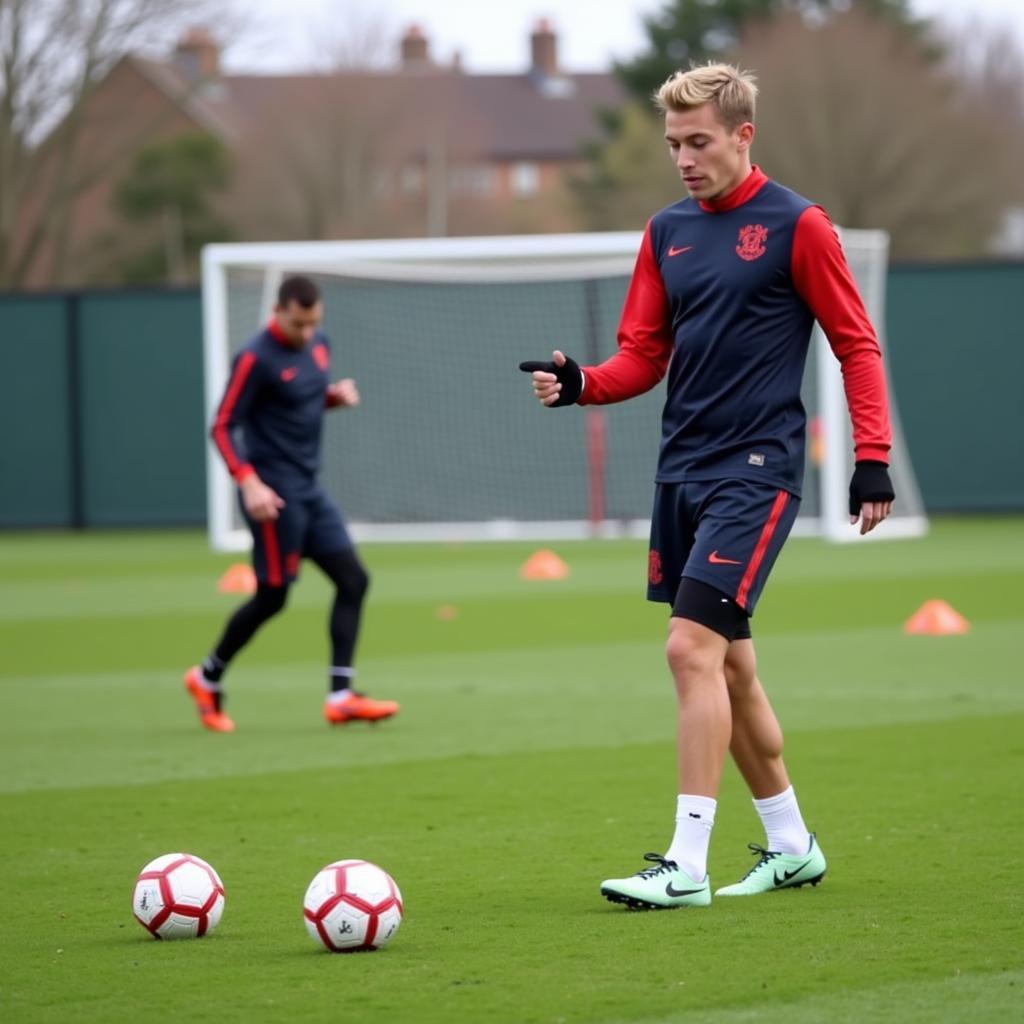 Frenkie de Jong performing training drills