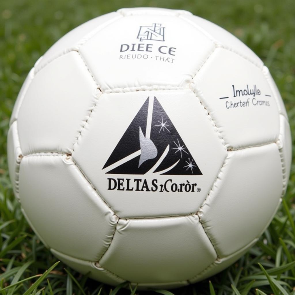 Professional soccer ball with Delta Chi logo