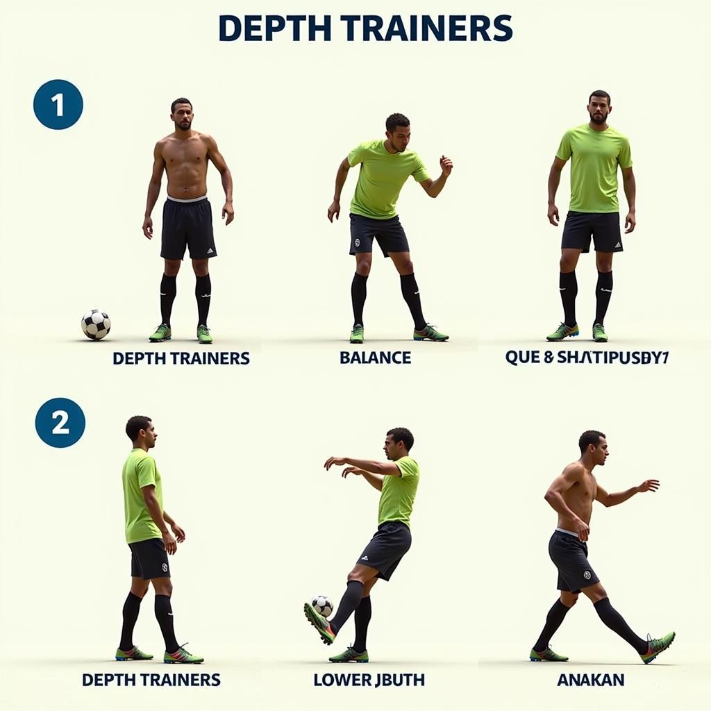 Footballer Performing Exercises in Depth Trainers