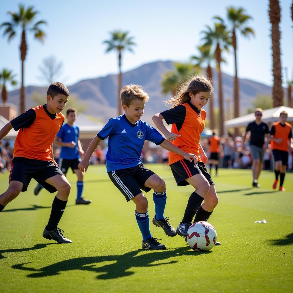 Youth soccer players compete in the Desert Fall Classic tournament