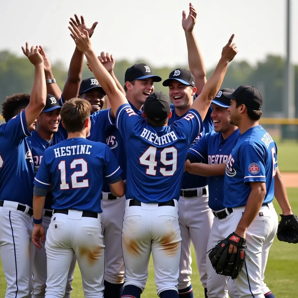 Detroit MSBL team celebrating victory