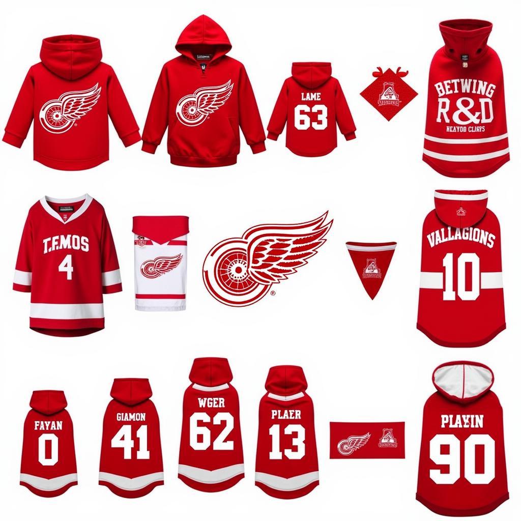 Detroit Red Wings Dog Sweaters in Different Styles