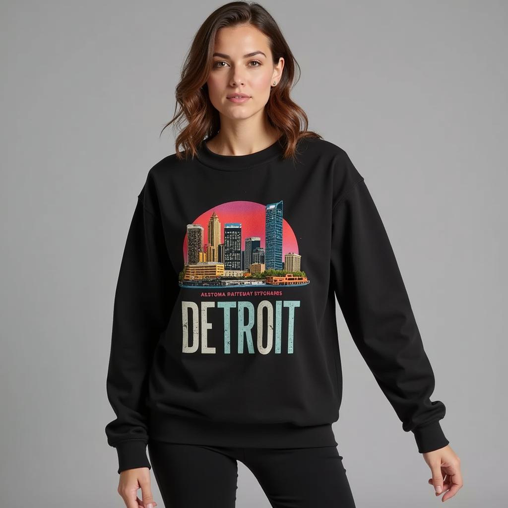 Detroit Sweatshirt with Graphic Design