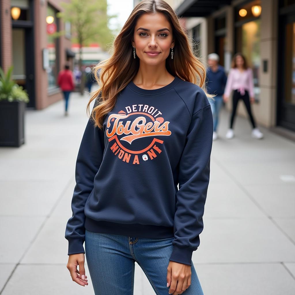 Sporty Detroit Sweatshirt for Women