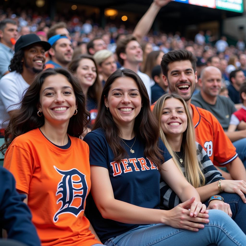 Detroit Tigers fans showing off their Tarik Skubal shirts