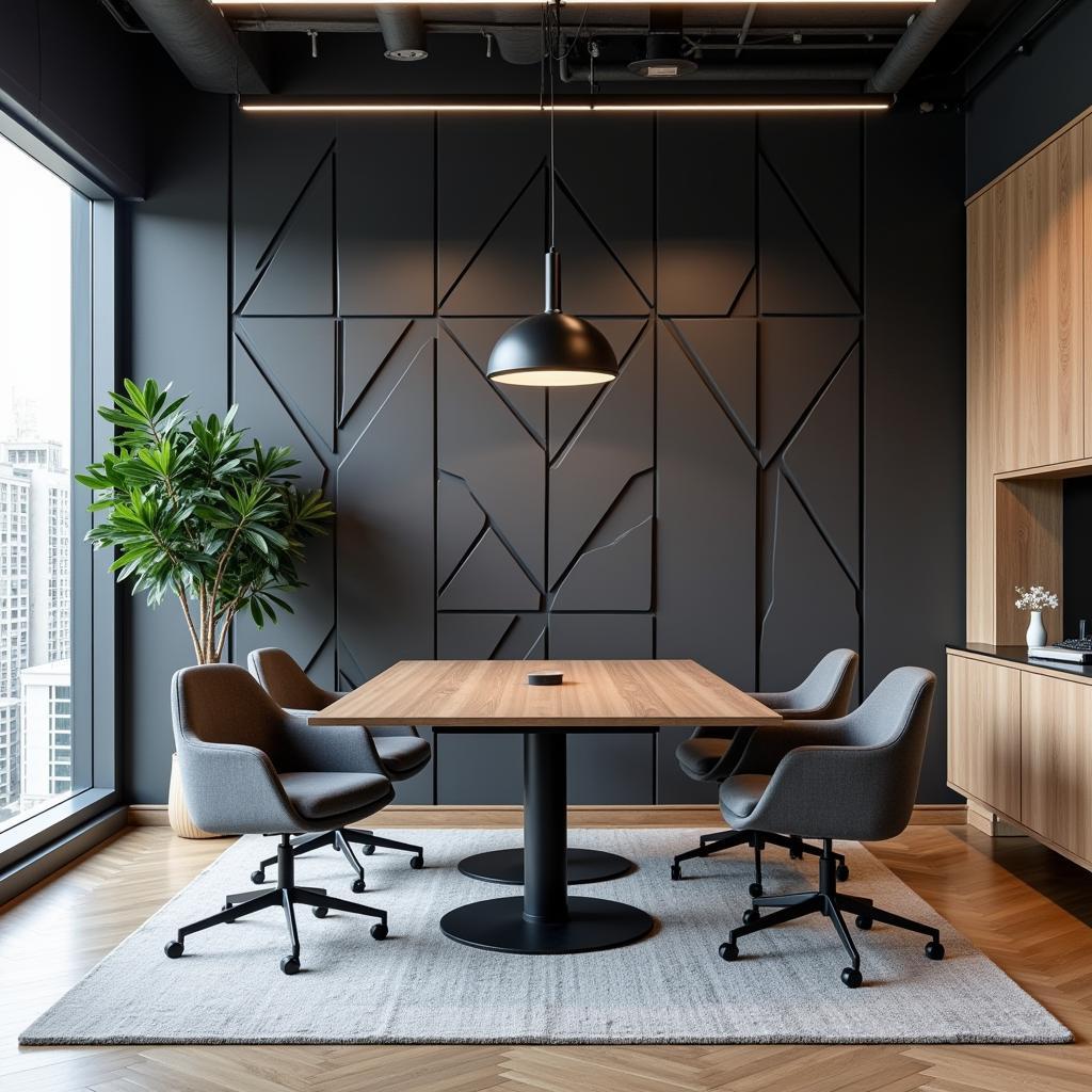 Modern Office Space with Diamond Wall Panels