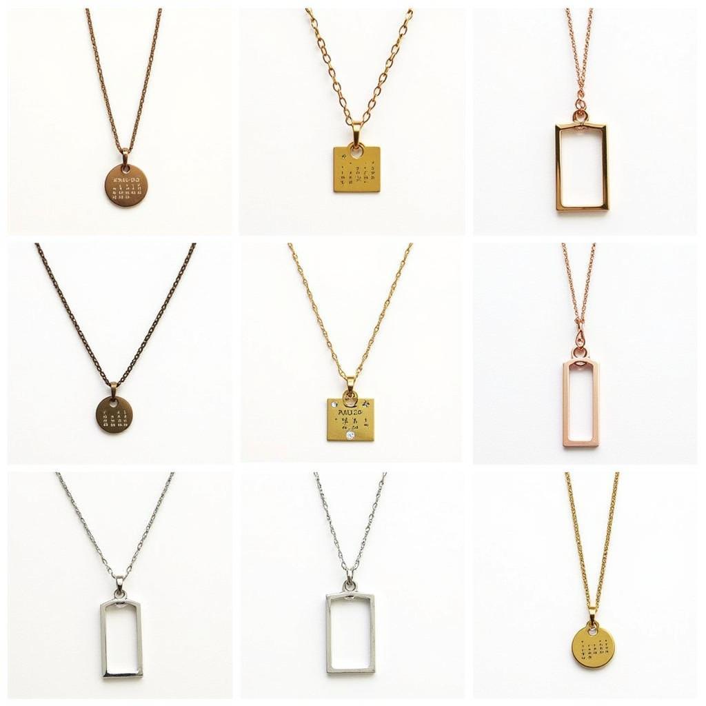 Various Styles of Calendar Necklaces