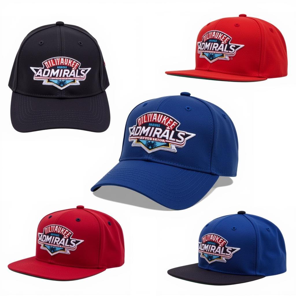 Different Color Milwaukee Admirals Fitted Hats