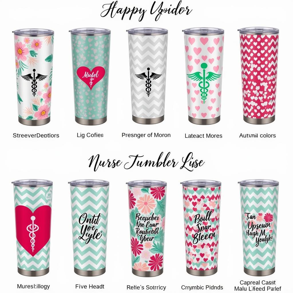 Various designs available for personalized nurse tumblers