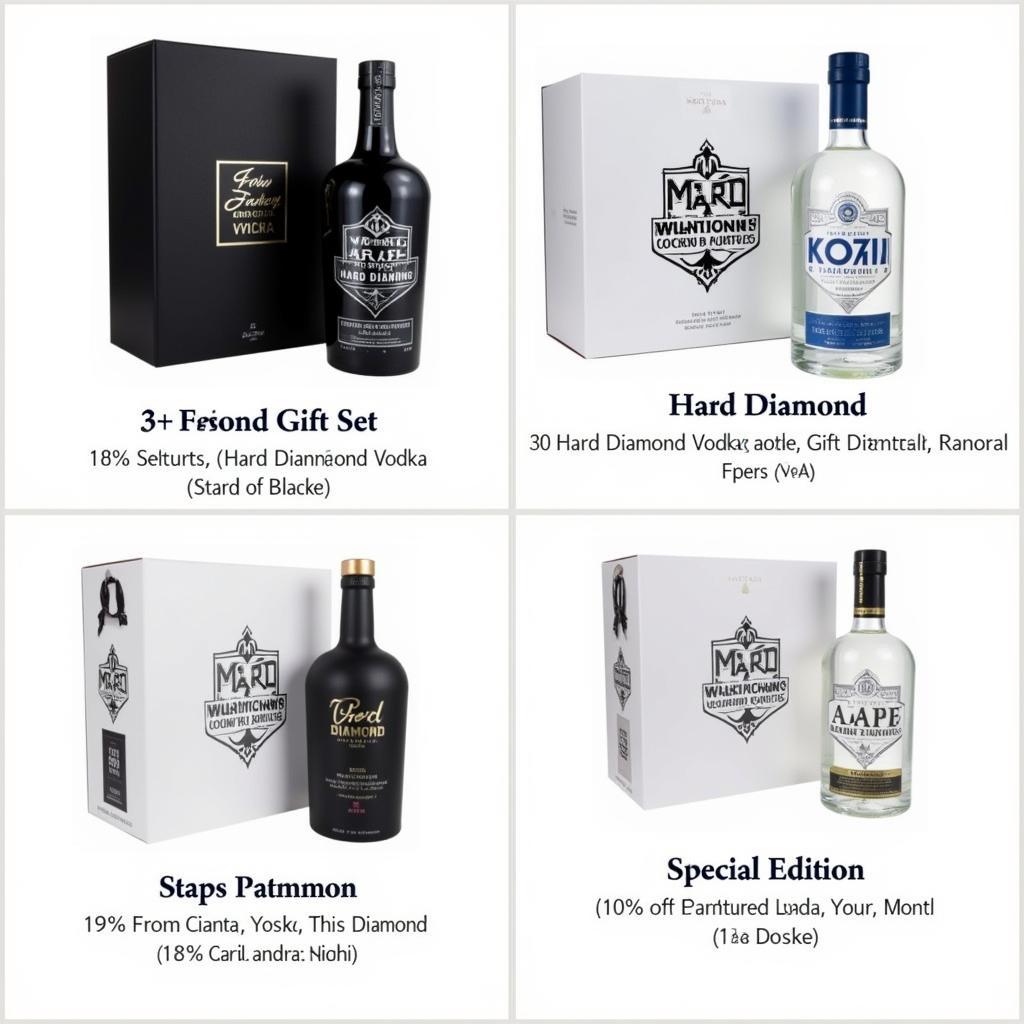 Variety of hard diamond vodka gift sets