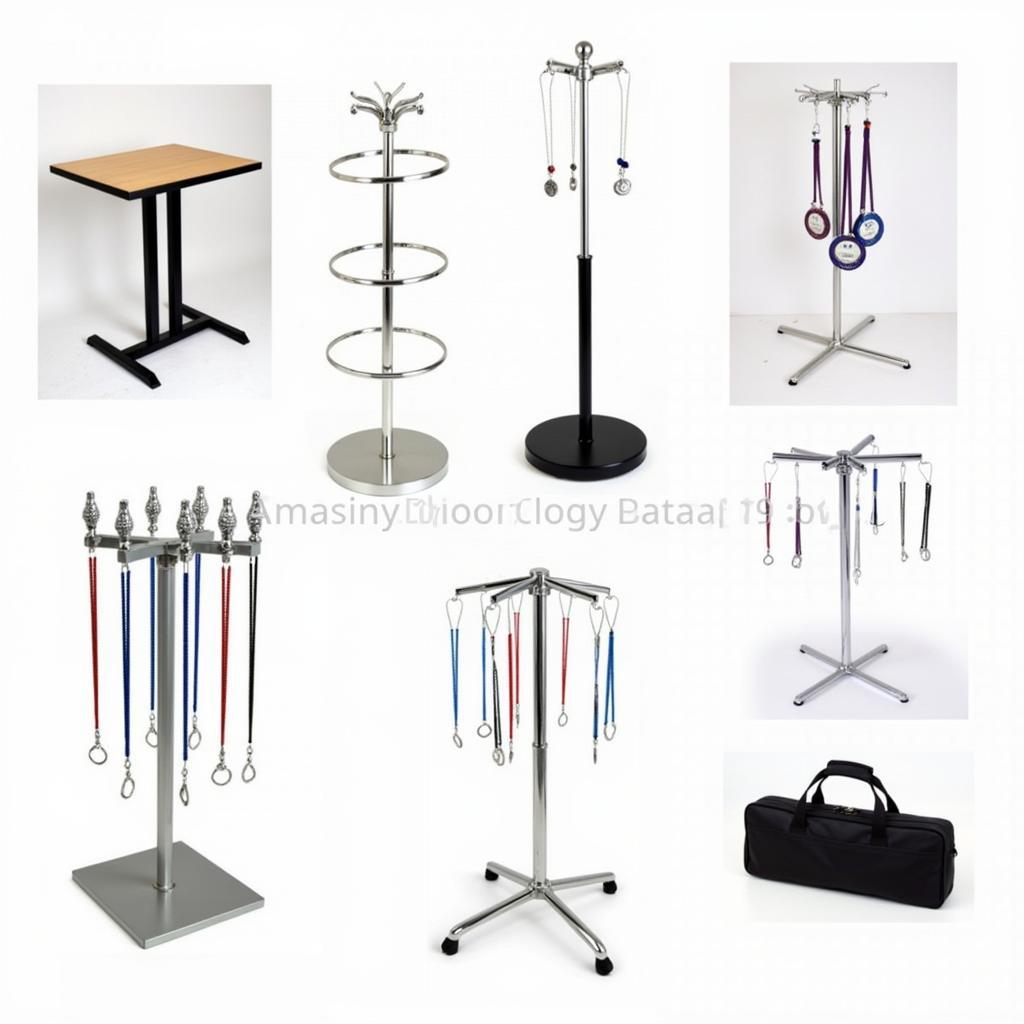 Various types of lanyard holder stands