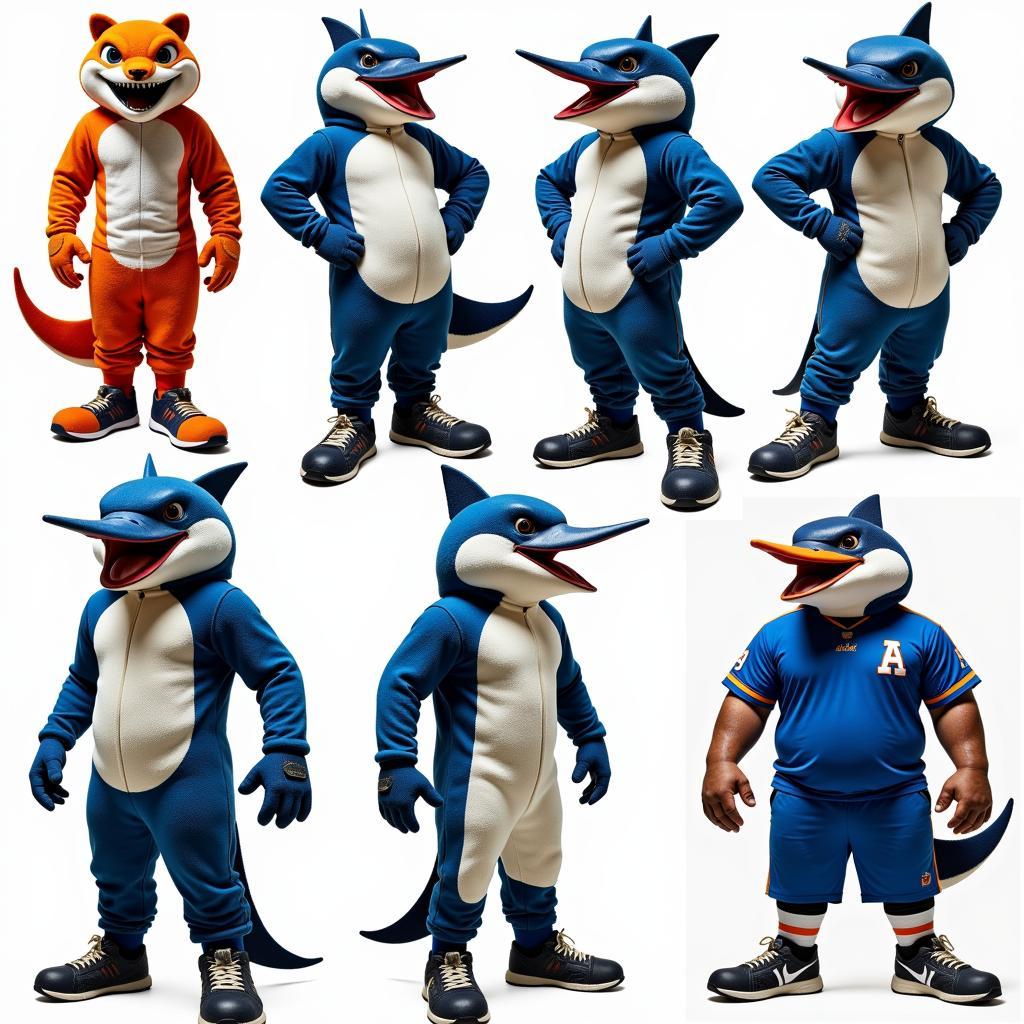 Variety of Marlin Mascot Costumes