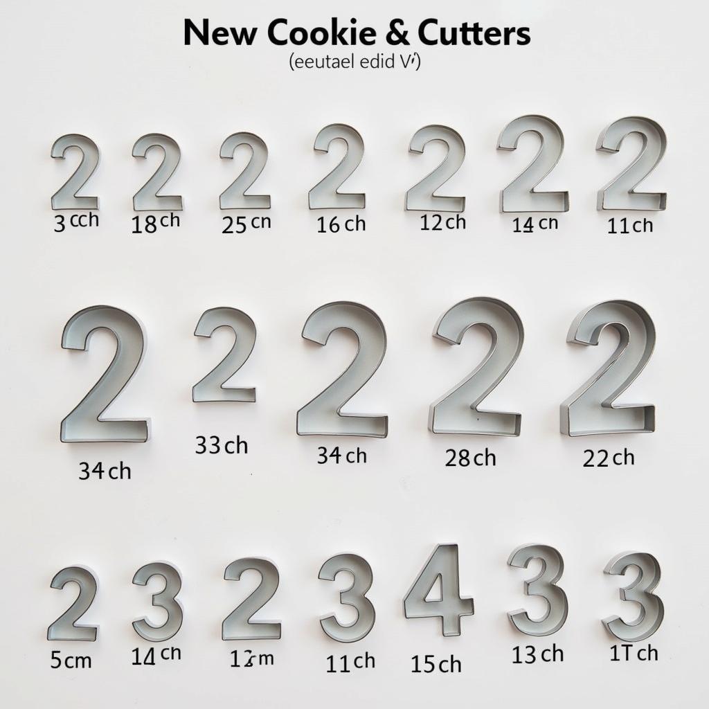 Various Number Two Cookie Cutters