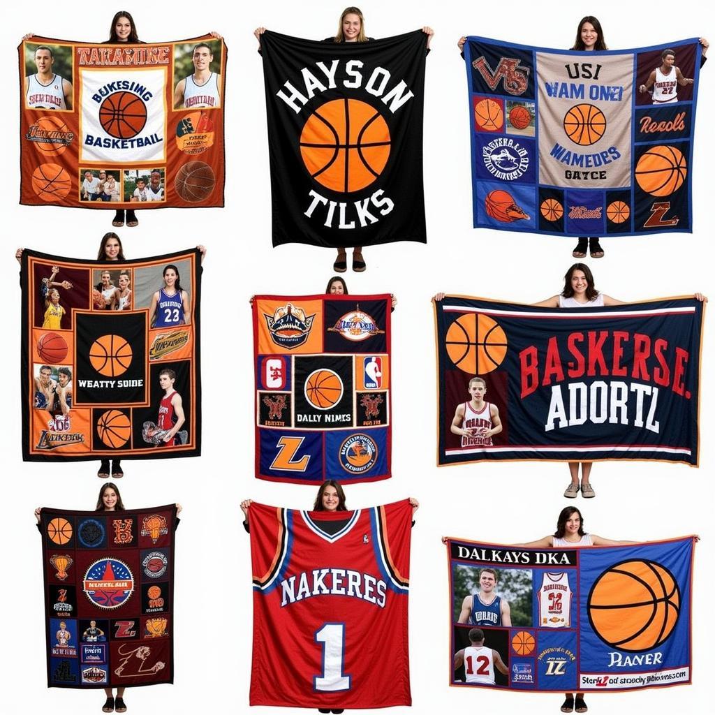 Various Personalized Basketball Blanket Options