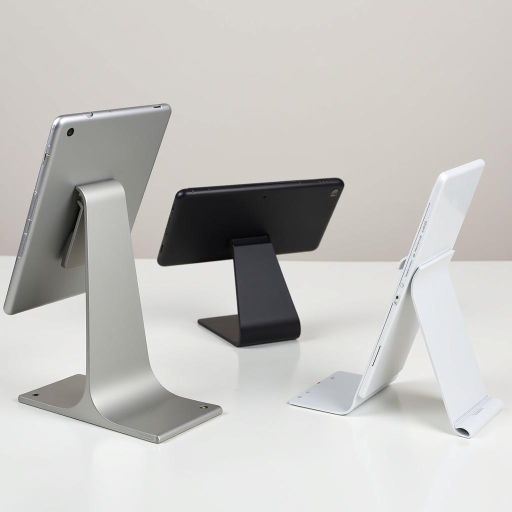 Various rotating iPad stands showcasing different features and designs