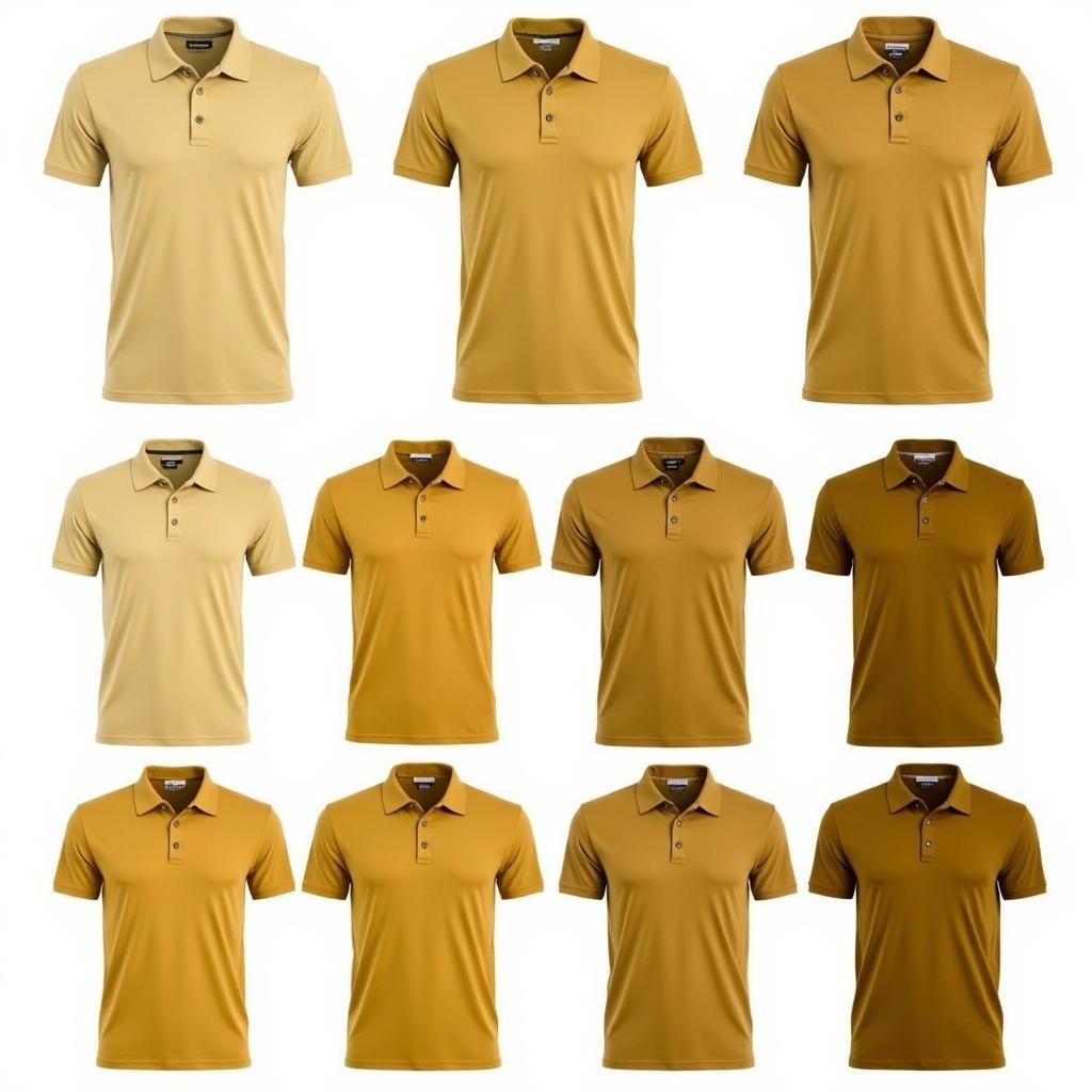 Different Shades of Gold Polo Shirts