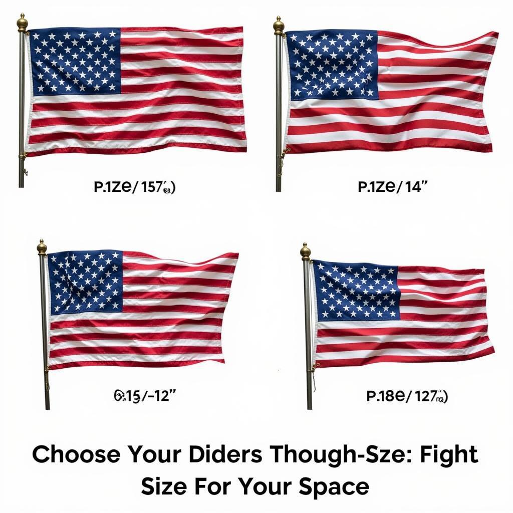 Various Sizes of Metal American Flags