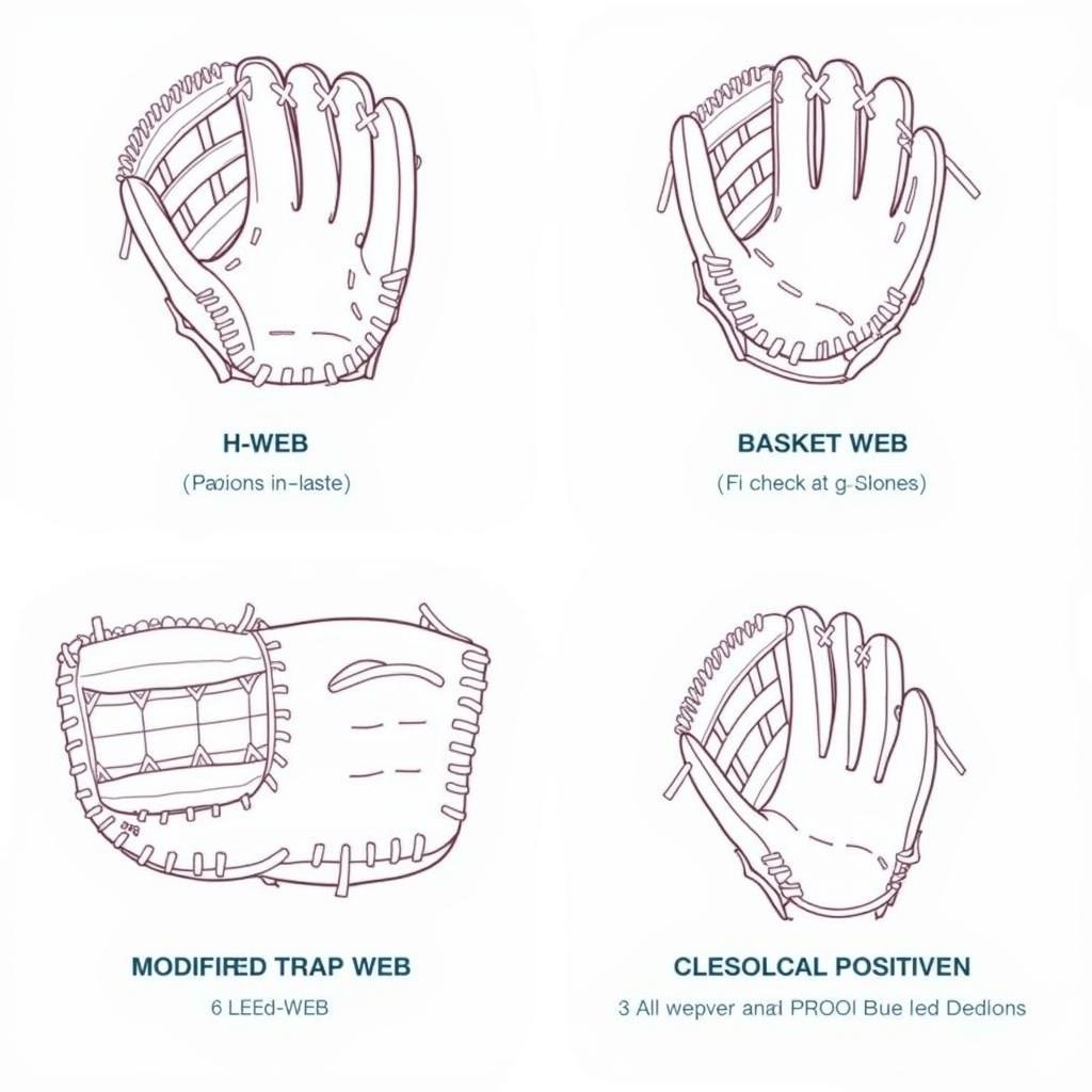 Different Web Patterns for Softball Gloves