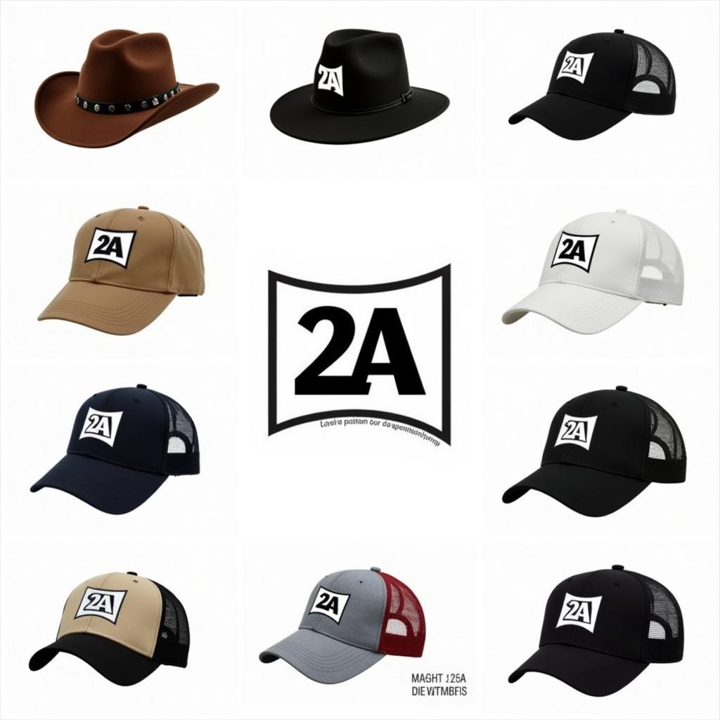 A variety of 2A hats in different styles.