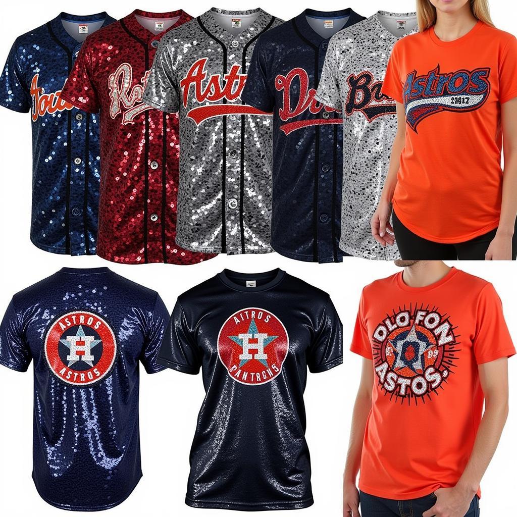 Different Styles of Astros Sequin Shirts