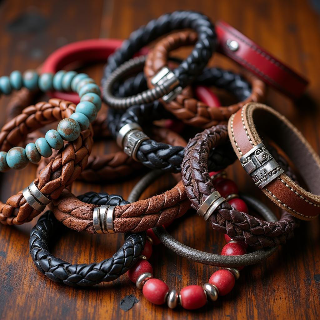 Various cardinals bracelets on display