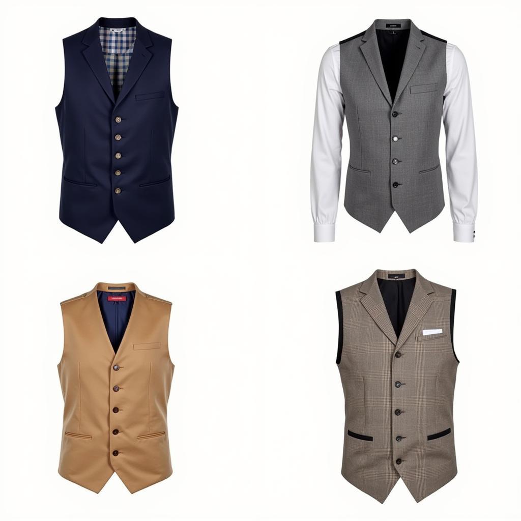 A collection of various beau vest styles