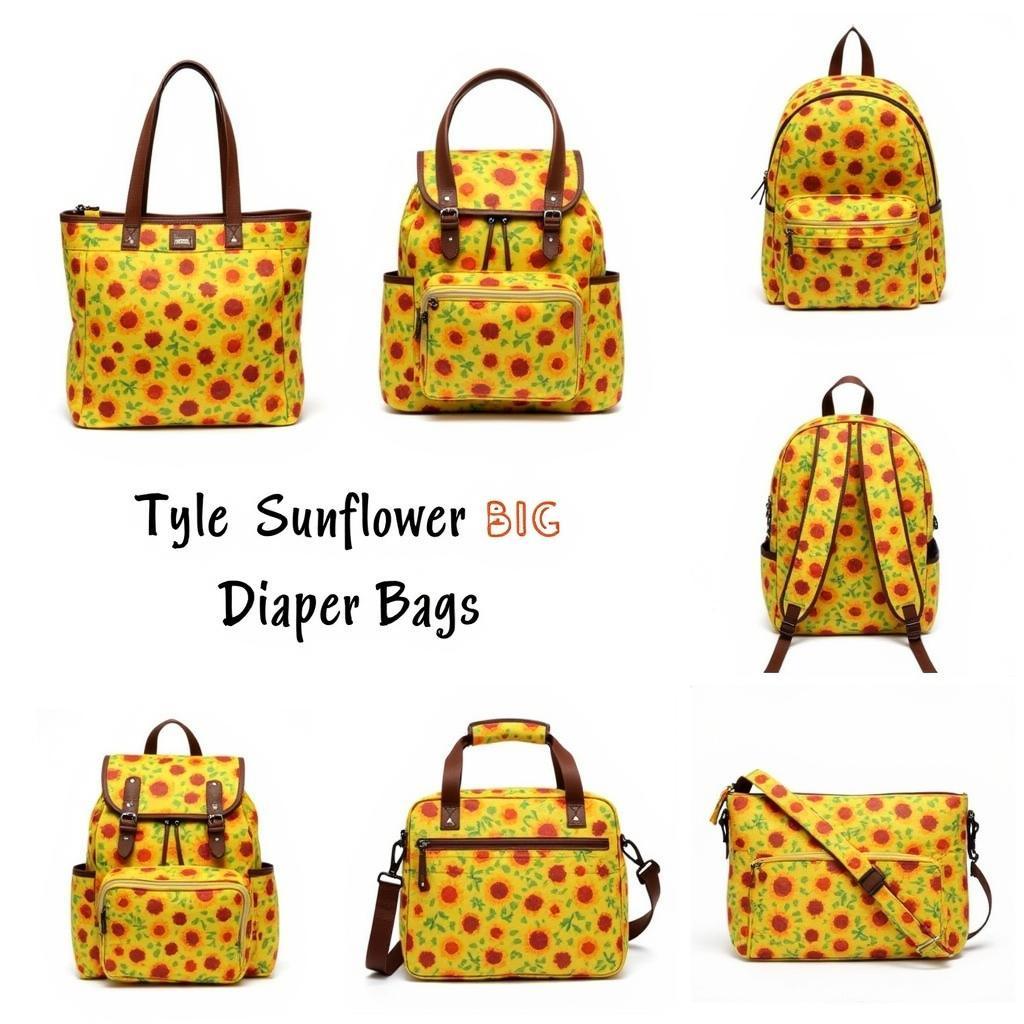 Various Styles of Sunflower Diaper Bags - From Tote Bags to Backpacks