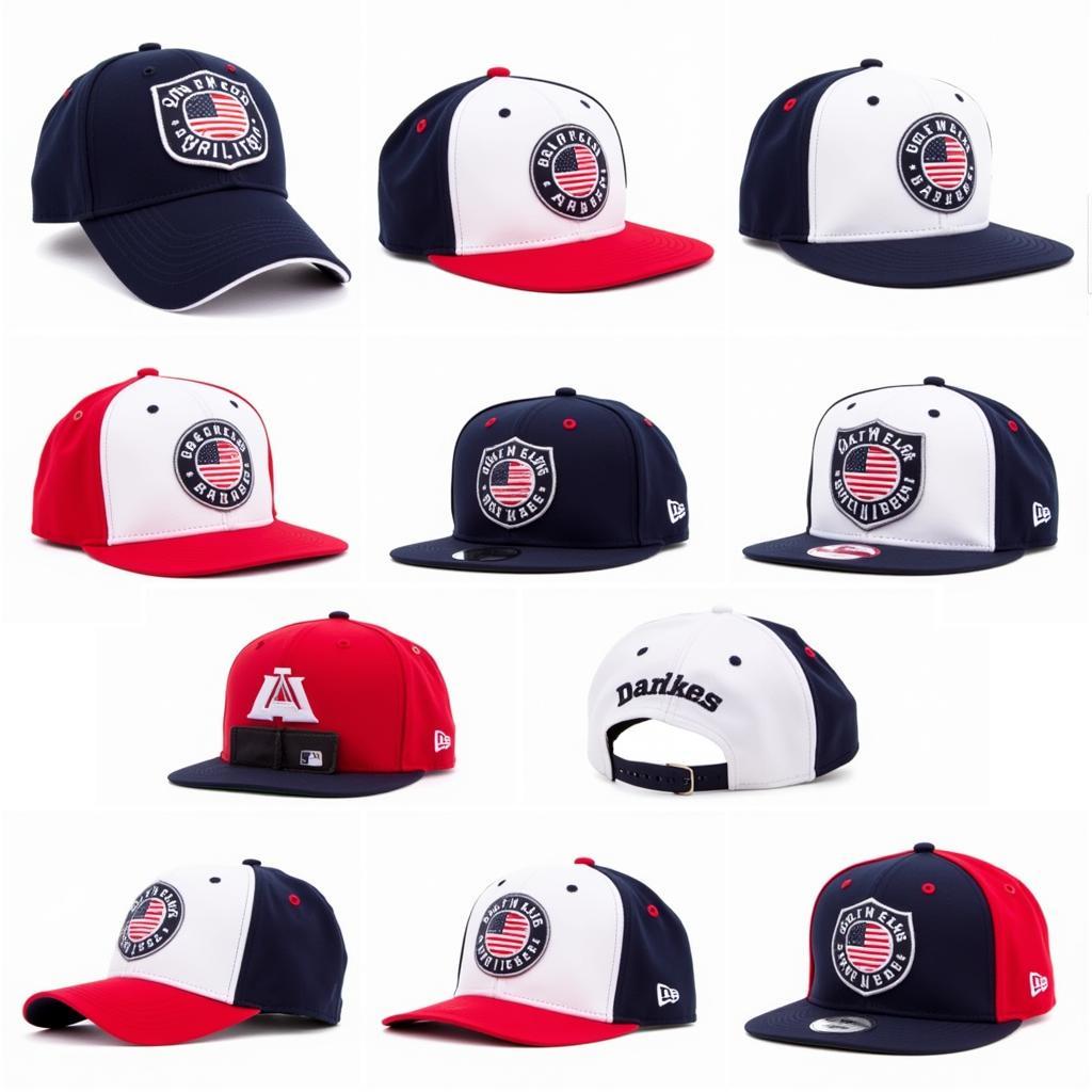 A variety of United States World Baseball Classic hats in different styles.