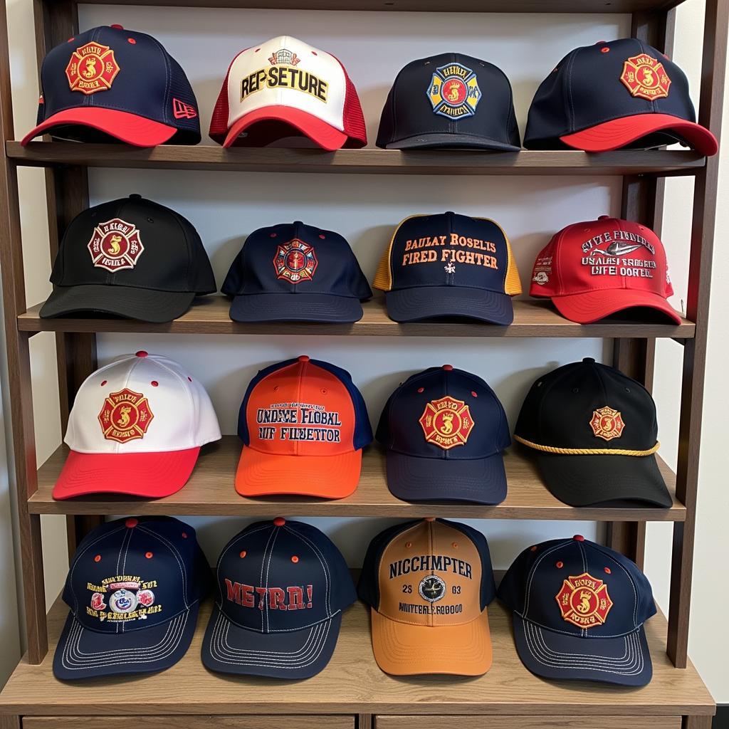 Variety of firefighter baseball caps