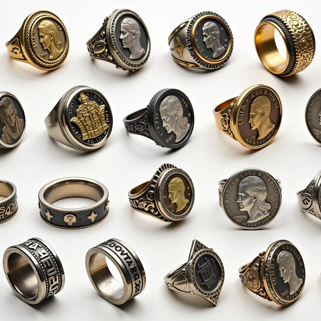 Variety of Half Dollar Rings