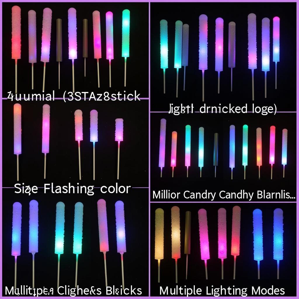 Variety of LED Cotton Candy Sticks: Colors, Sizes, and Features