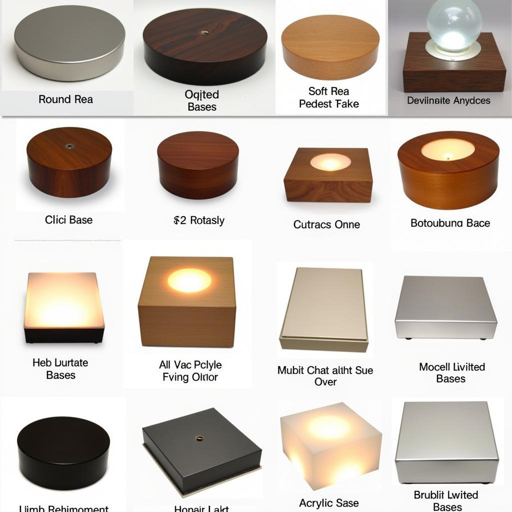 Variety of lighted bases for showcasing glass art