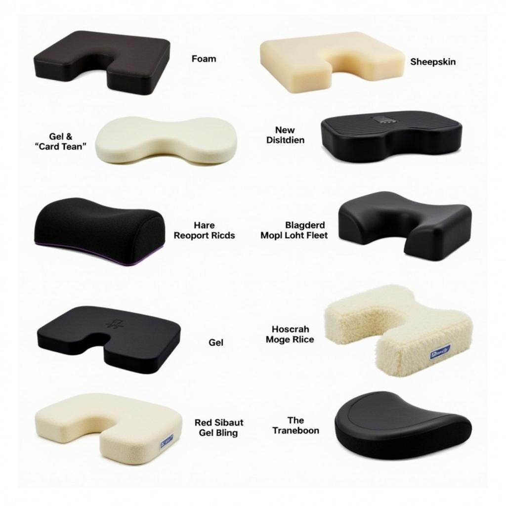 Variety of armrest pads showcasing materials and designs.